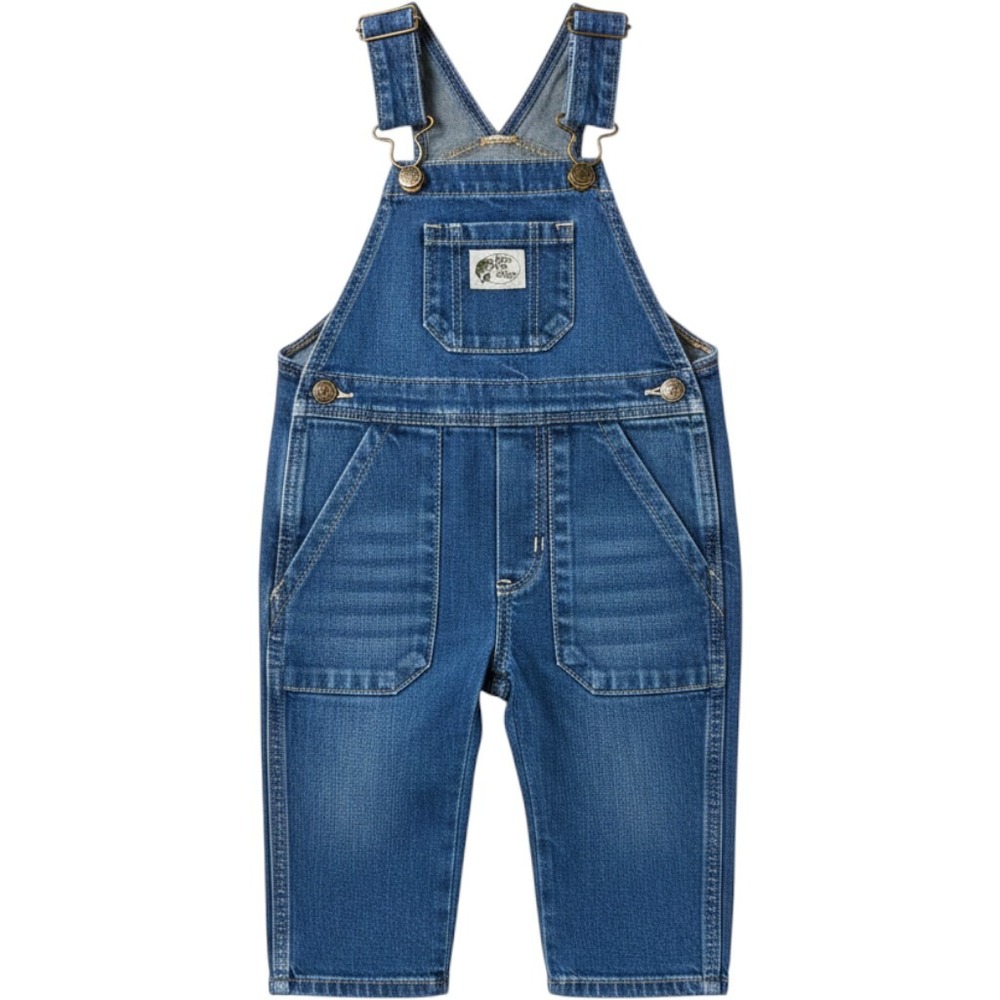 Bass Pro Shops Toddler Denim Overalls Blue Camo Trim Bibs 2T/2A